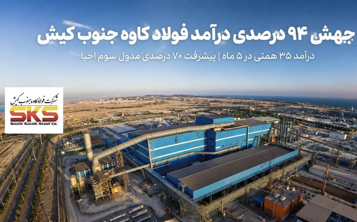 جهش ۹۴ درصدی درآمدهای فولاد کاوه جنوب کیش در آستانه مجمع